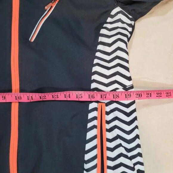 Roxy Black and Orange Jacket with White Zig Zag Stripes - Size Large - Picture 7 of 9